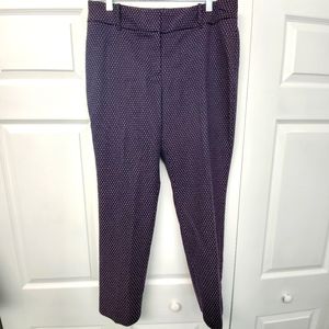 Ann Taylor factory curvy navy with mauve design ankle pants